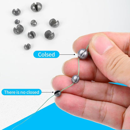 Split Shot Fishing Weights - 200/320Pcs Removable Lead Sinkers for Freshwater & Saltwater | Premium Duckbill Design - 5/6 Sizes
