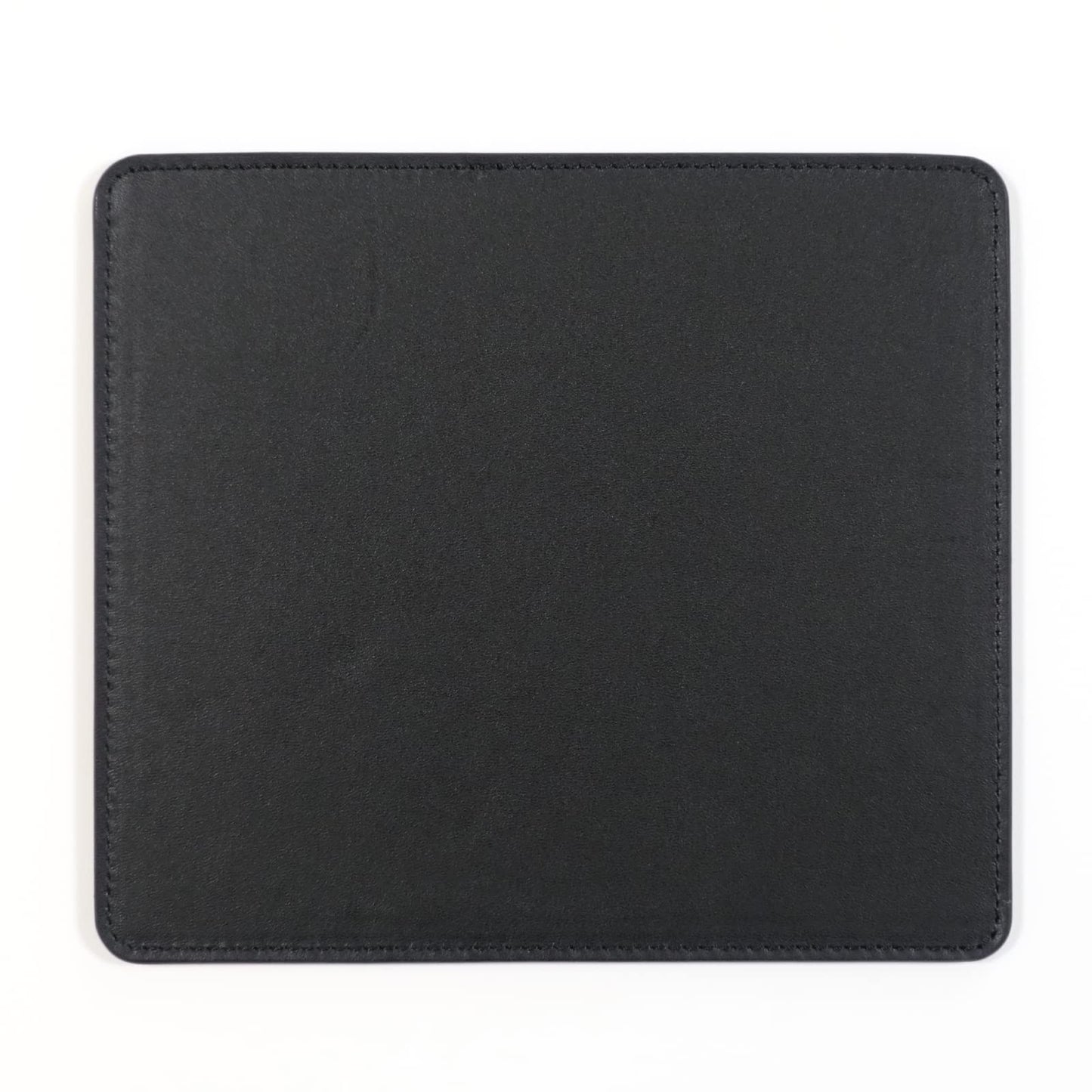MCP050 Genuine Leather Mouse Pad – Black Cowhide, Simple Design with Non‑Slip Backing for Office & Homer (Black)