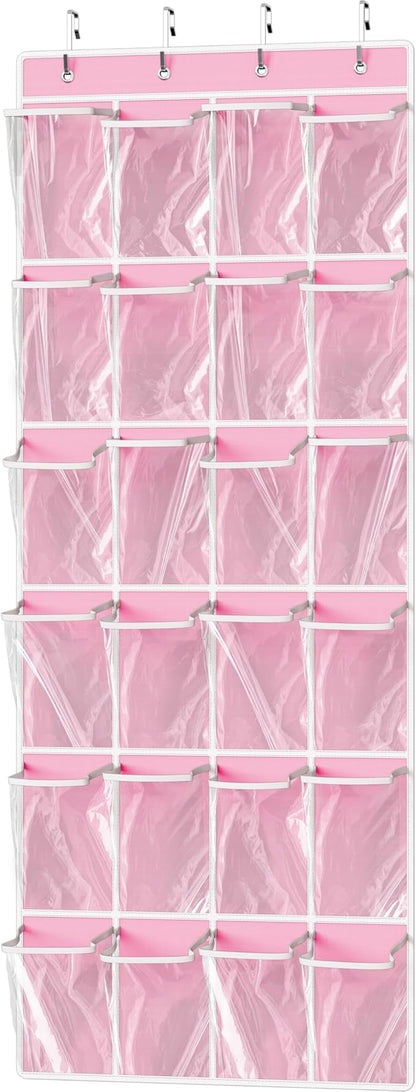 Simple Houseware 24 Pockets Large Clear Pockets Over The Door Hanging Shoe