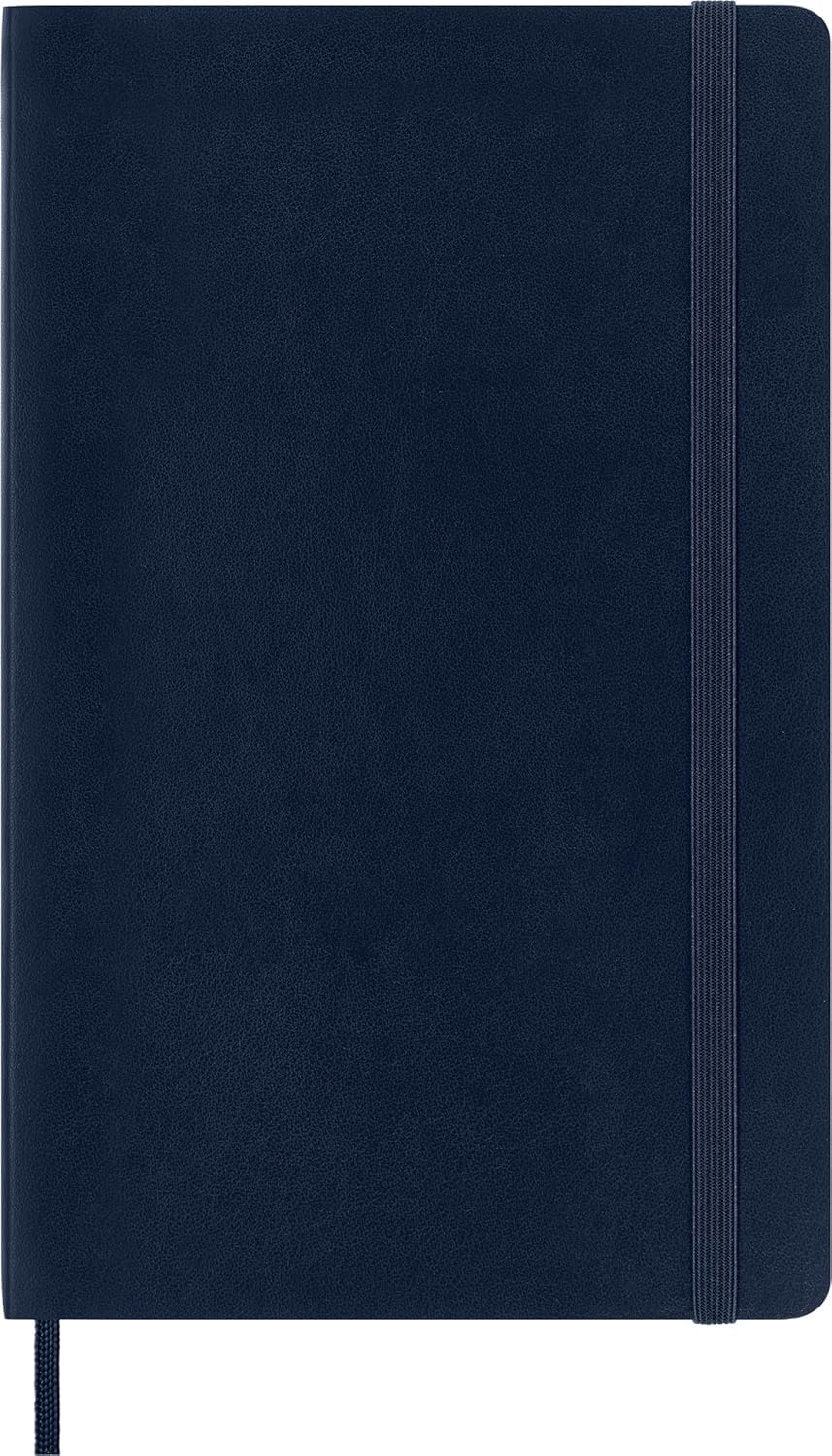 Moleskine Classic Notebook, Soft Cover, Large (5" x 8.25") Ruled/Lined, Sapphire Blue, 192 Pages