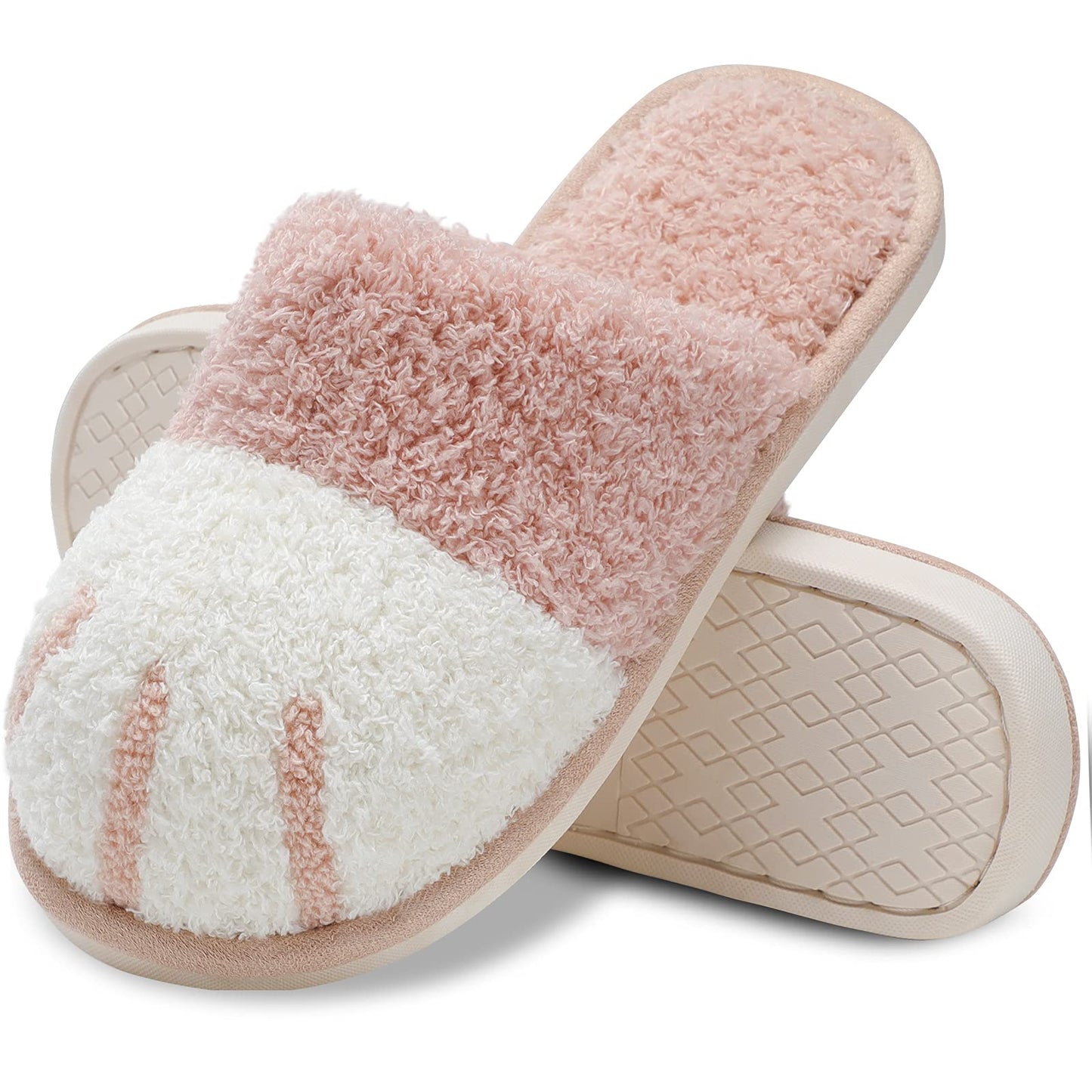 MAXTOP House Slippers for Women Cat Paw Cute Fuzzy Slippers with Memory Foam Fluffy Cozy Christmas Birthdays Gifts for Woman Mom Indoor and Outdoor Size 9 10