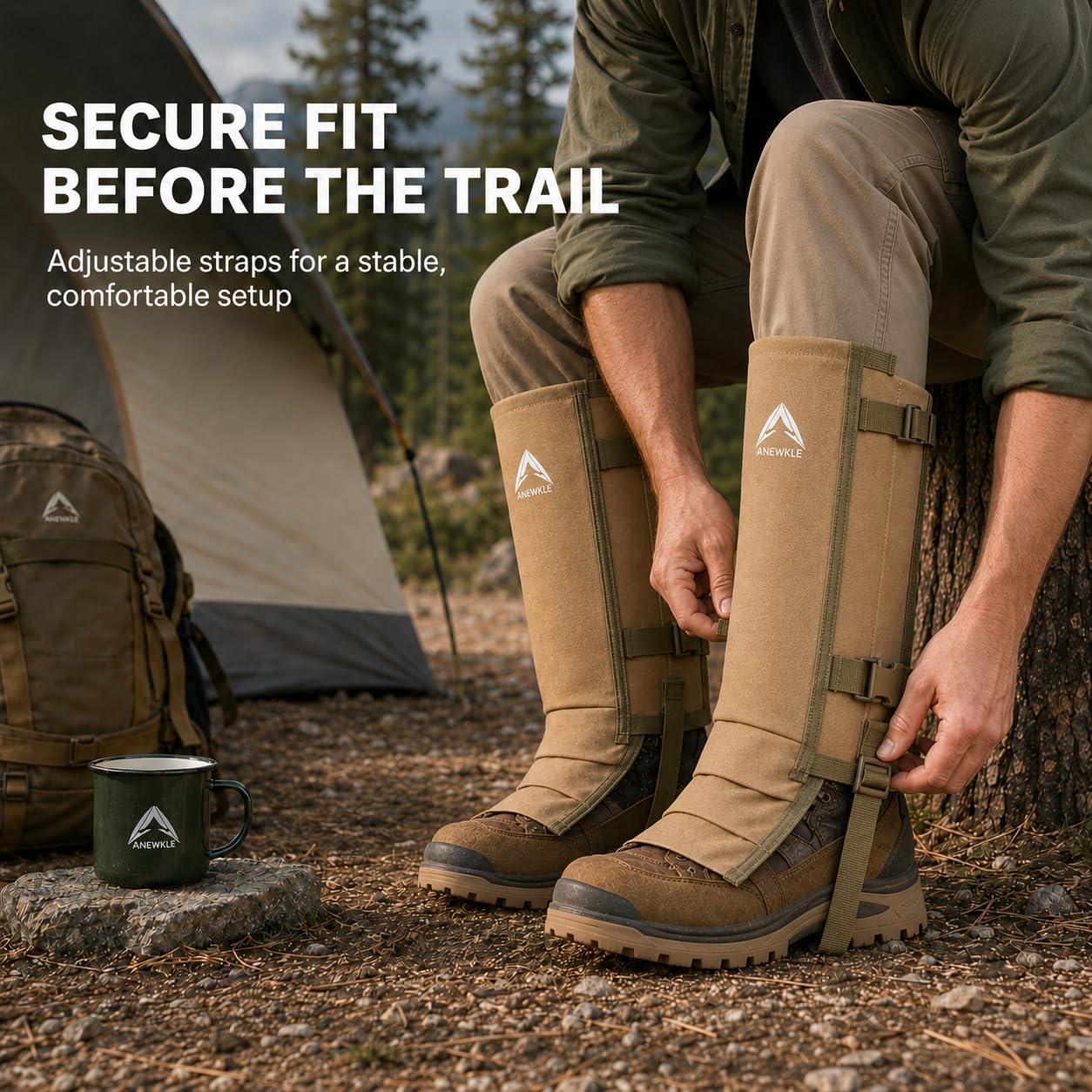 Anewkle Snake Gaiters for Men&Women,Waterproof Snake Proof Leg Guards with PP Board Protection,1000D PVC Coated Anti-Snake Gaiters for Brush Clearing,Hunting,Hiking,Fishing&Farming