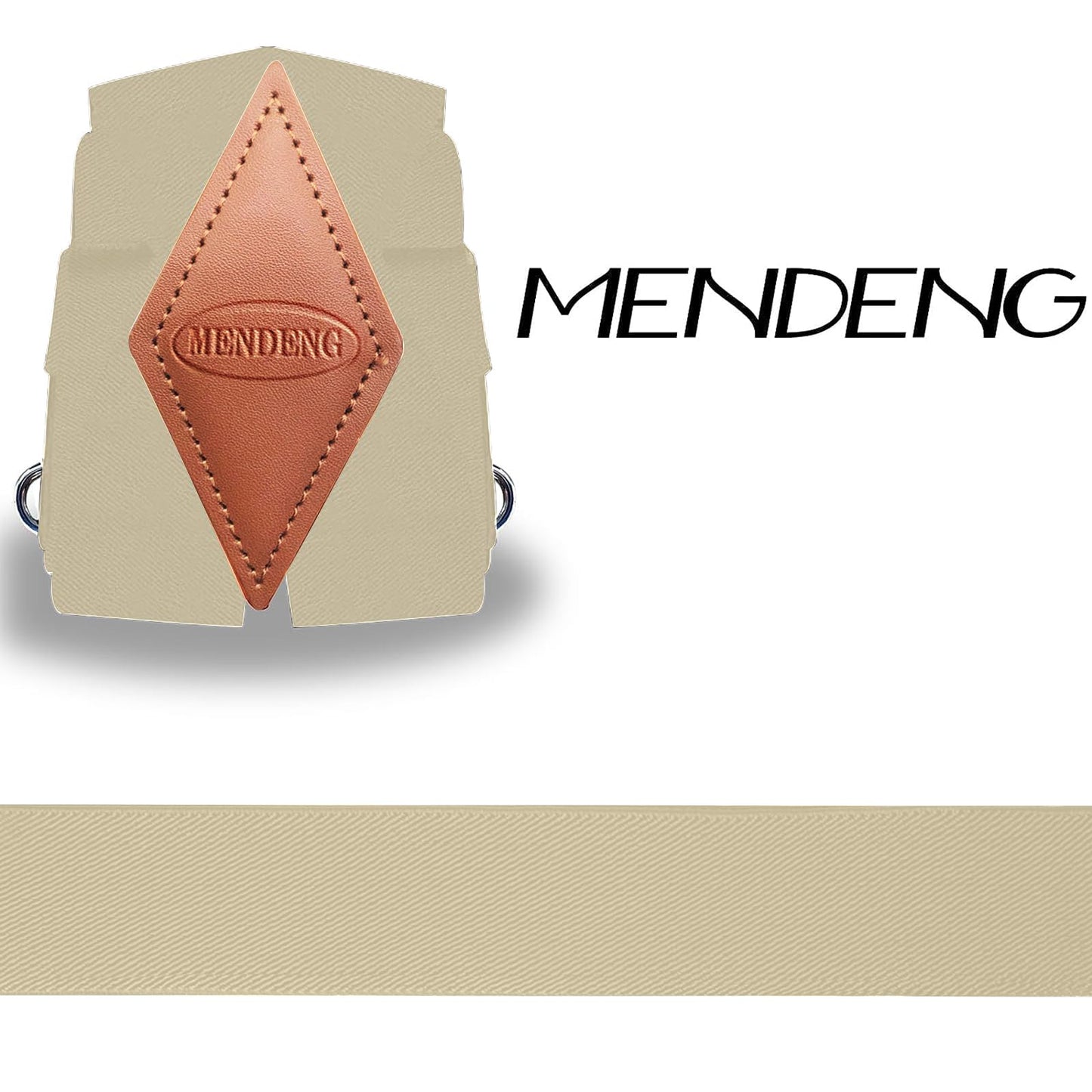 MENDENG Suspenders for Men with 4 Snap Hooks Adjustable Braces Groomsmen Beige