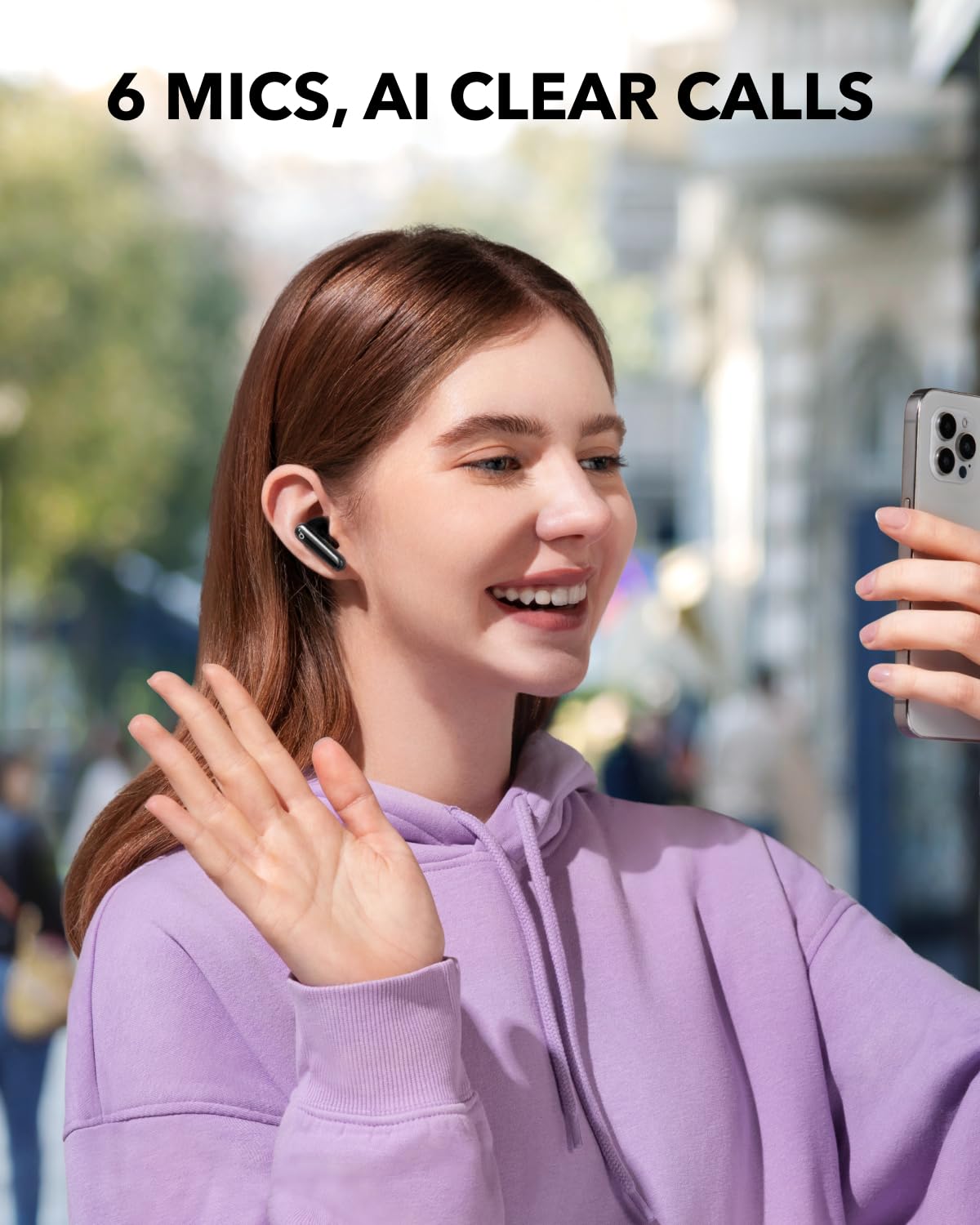 Soundcore P40i by Anker, Noise Cancelling Wireless Earbuds, Adaptive Noise Cancelling to Environments, Heavy Bass, 60H Playtime, 2-in-1 Case and Phone Stand, IPX5, Wireless Charging, Bluetooth 5.3