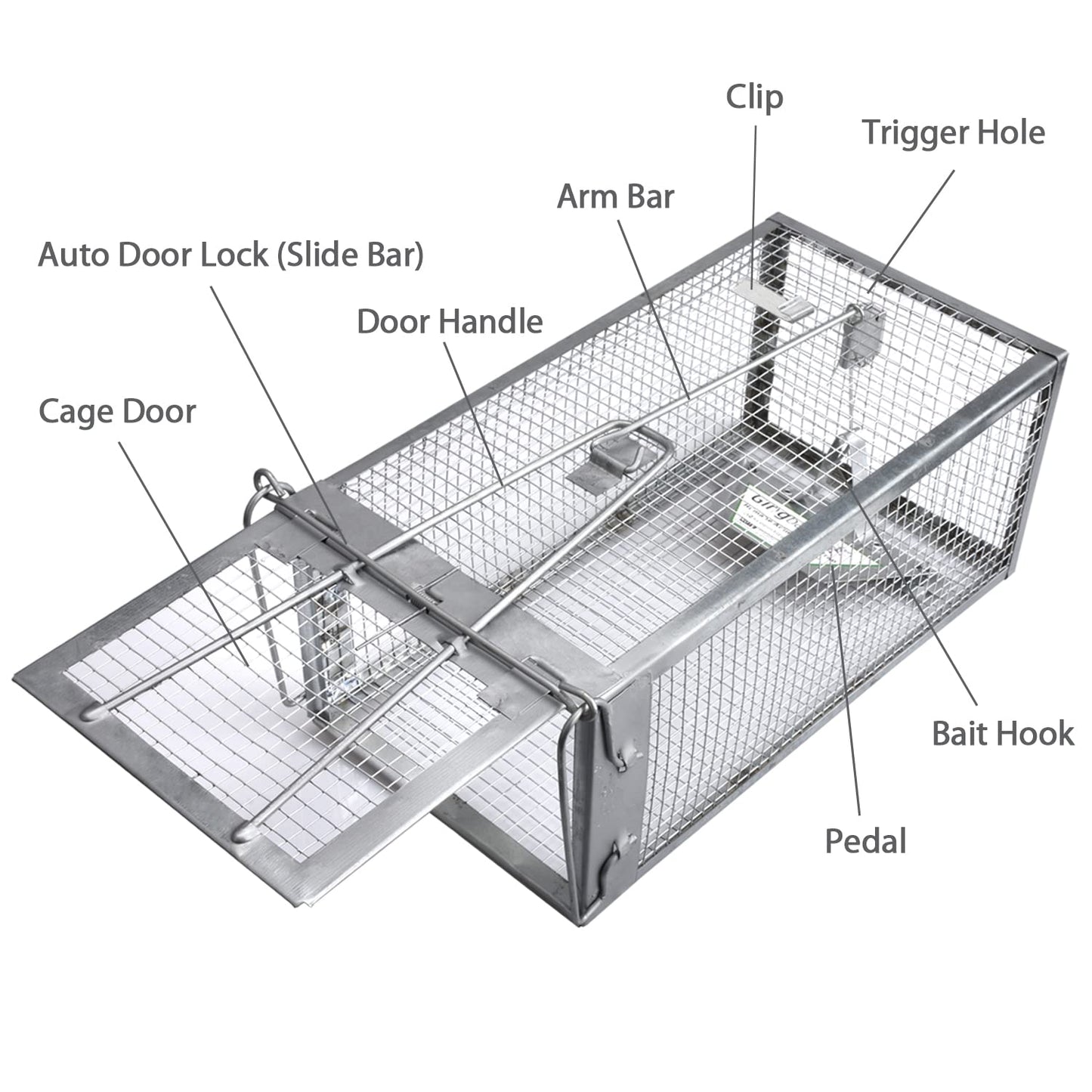 Gingbau 2-Pack Rat Traps Humane Live Chipmunk Mouse Trap Cages for Indoor and Outdoor Use