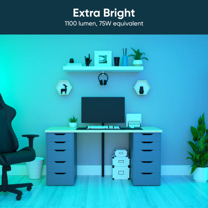 Wyze Bulb Color, 1100 Lumen WiFi RGB and Tunable White A19 Smart Bulb, Works with Alexa and Google Assistant, Two-Pack