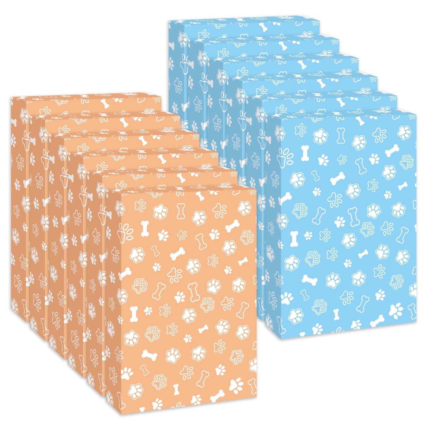 Cayivran 12Pcs Christmas Gift Boxes,14.5 * 9.5 * 2Inch Shirt Box With Lids,2 Designs Orange Blue Puppy elements Clothes Gift Boxes,Apply To Christmas Party Birthday Valentine's Day Graduation season