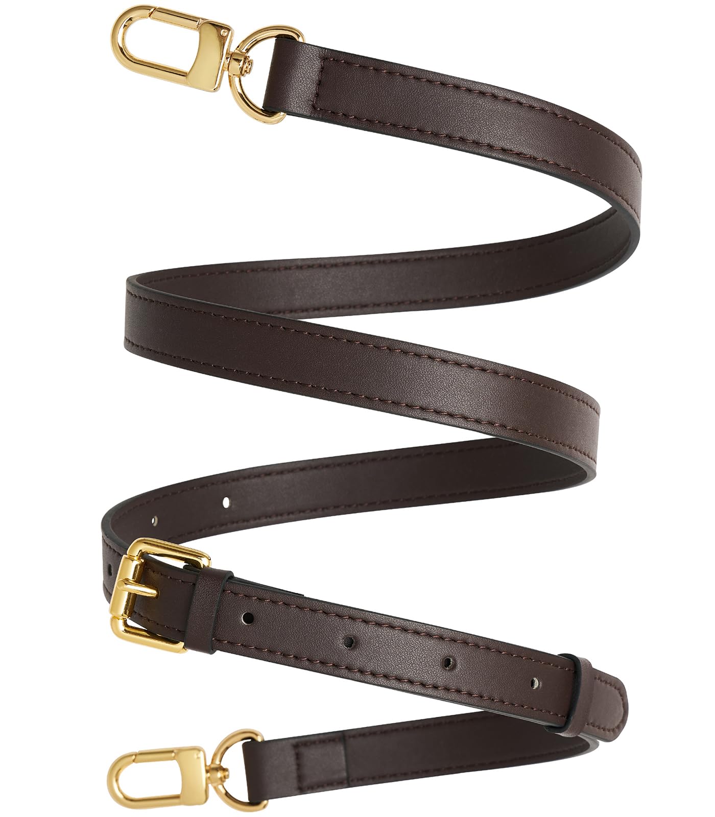 YAZHIMI Vachetta Leather purse strap Genuine Leather Adjustable Replacement Strap for Shoulder Bag Handbag Purse (Coffee-leather crossbody strap)