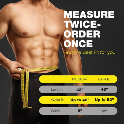 ActiveGear Premium Waist Trimmer Belt Slim Body Sweat Wrap for Stomach and Back Lumbar Support, Large: 9" x 46" - Yellow
