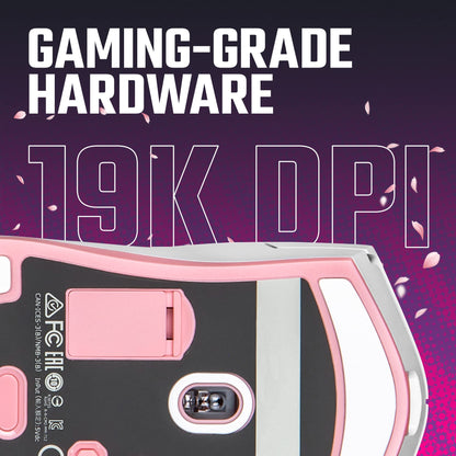 Cooler Master MM712 Wireless Gaming Mouse Black with Adjustable 19,000 DPI, 2.4GHz and Bluetooth , Ultraweave Cable, PTFE Feet, RGB Lighting and MasterPlus+ Software