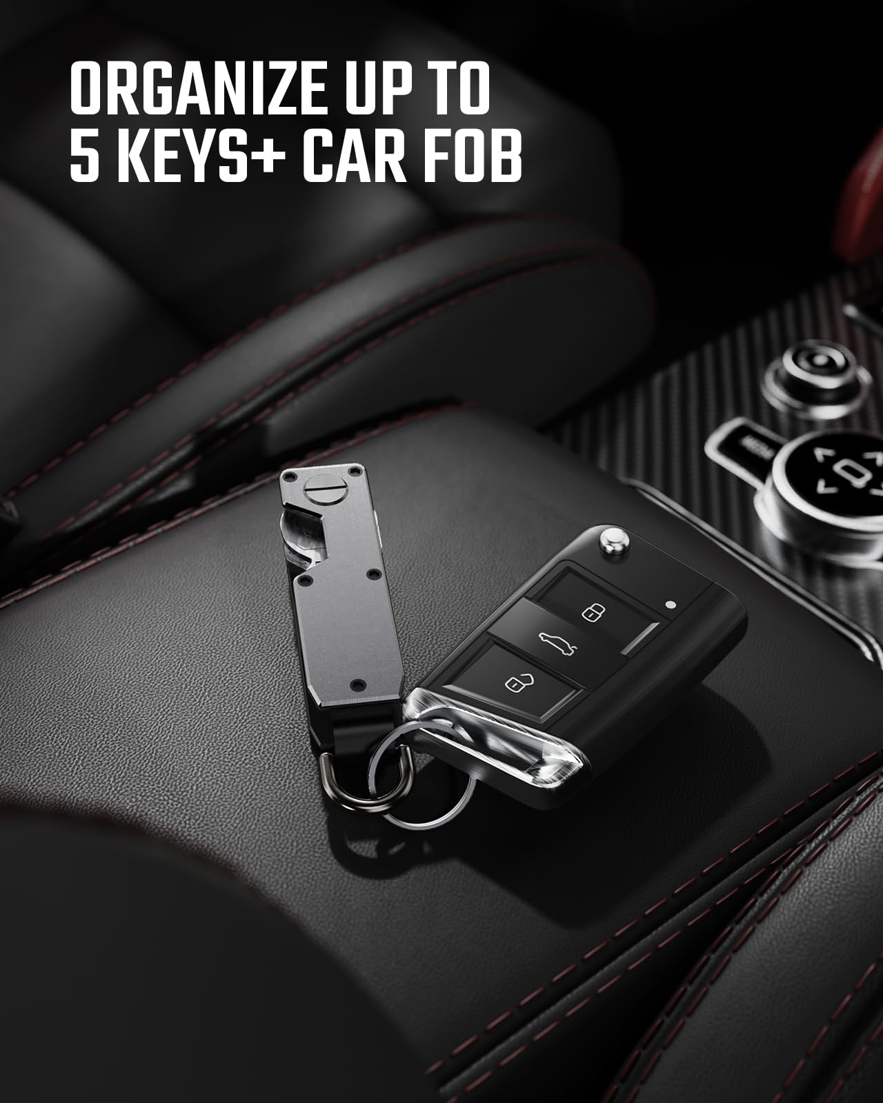 Keymarx Key Organizer for Men Compact Key Holder Minimalist Key Case Metal Key Chain Key Holder for Keychain Secures 2-5 Keys