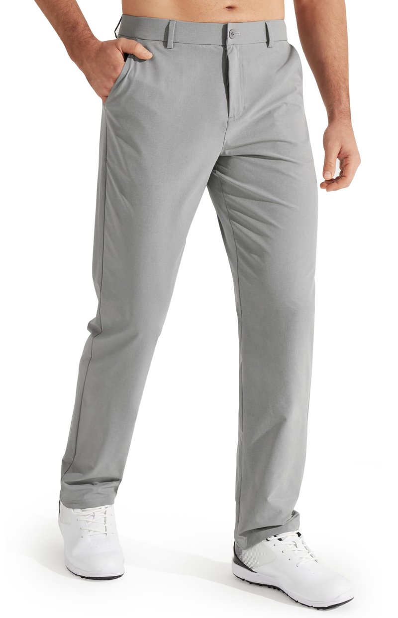 Libin Men's Work Pants Comfy Golf Pants 34" Quick Dry Lightweight Dress Slacks Business Casual Clothing for Men Travel HIiking Outdoor, Light Grey, 40W x 34L