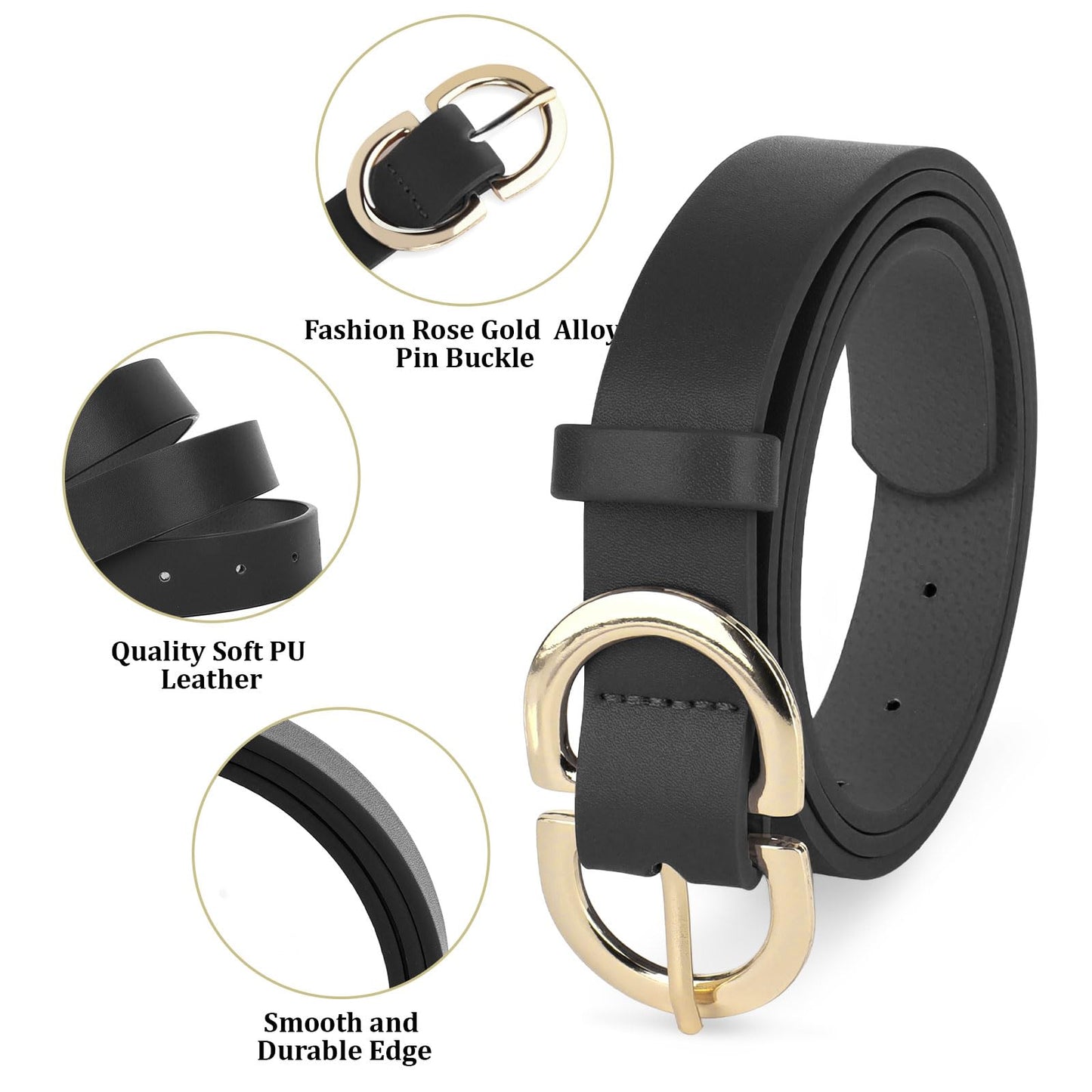 YARIEW 4 Pack Extra Large Leather Belts for Women Leopard Belts for Women Women's Belts for Jeans Pants Waist Belt Fashion Ladies Dress Belt with Gold Buckle