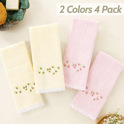 Jacquotha Hand Towels for Bathroom – Soft Cotton, 13x29 Inches, Embroidered