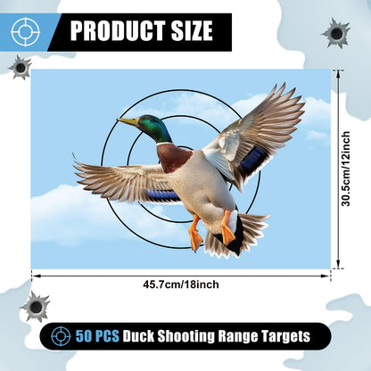 Chivertion 50 Sheets Turkey Duck Paper Targets for Shooting 12 x 18 Inch Photo Realistic Game Animal Targets to Pattern Fun Hunting Accessory for Practice(Turkey)