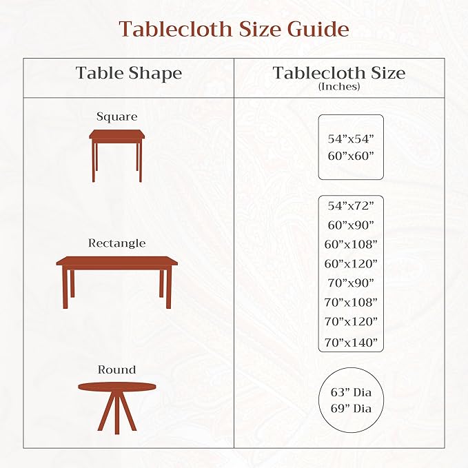 Maison d' Hermine Table Cloth Round Table 100% Cotton 69 Inches Fall Tablecloth Reusable Everyday Use for Thanksgiving Christmas Decorations Dining Farmhouse Party (Ispahan)