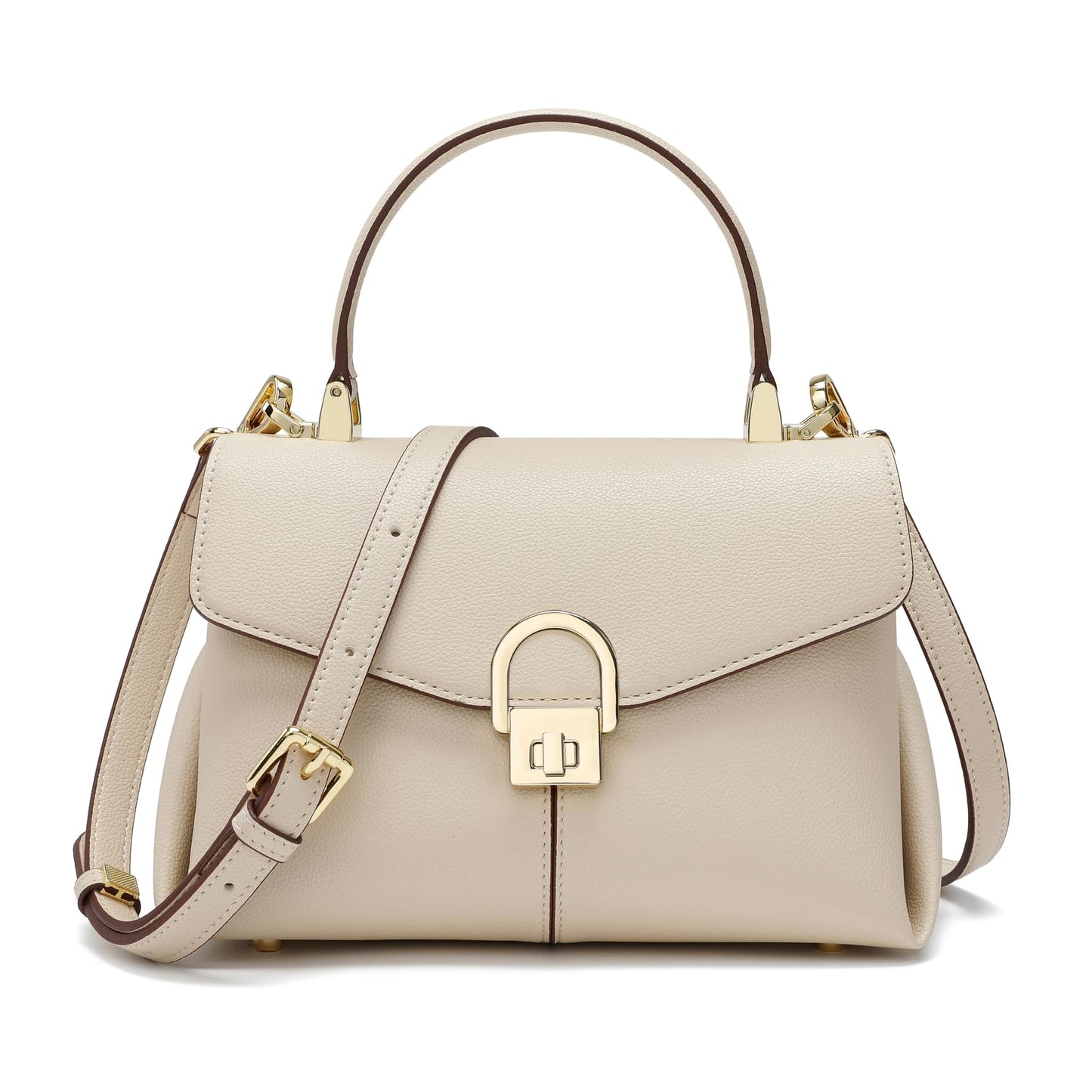 Top Handle Bag Small Purses and Handbags for Women Fashion Leather Shoulder Bag,Purses for Women,Metal Button Lock.