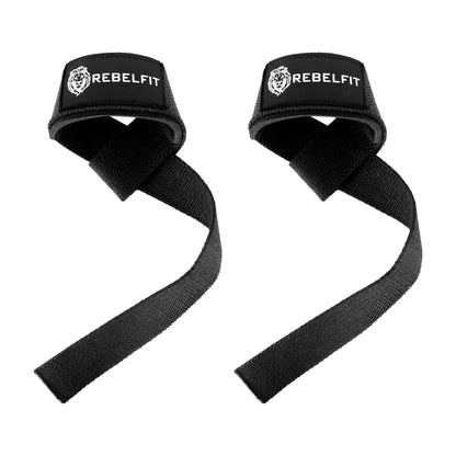 Lifting Wrist Straps For Weight Lifting – 18" Heavy Duty Cotton Lifting Straps for Gym, Deadlifts, Powerlifting, Bodybuilding, Pull Ups & Strength Training (1 Pair) for Men and Women (Black)