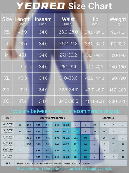 YEOREO CoreFlex Women Workout Flare Leggings with Pockets Hidden Scrunch Cargo Gym Yoga No Front Seam Leggings Dazzling Blue M