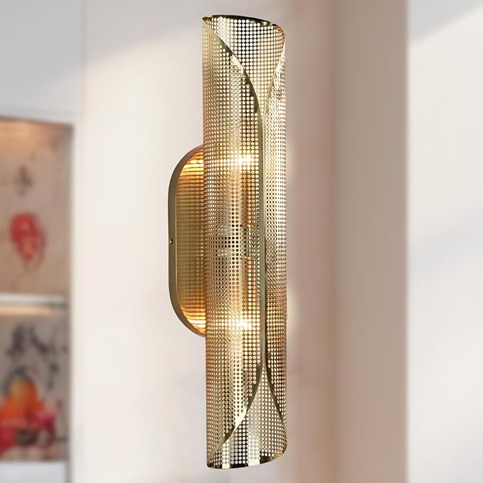 Modern Curved Sconce, Curved Metal Wall Light, Brushed Brass Vanity Light Beside/Over Mirror, Wall Sconce for Living Room, Bedroom