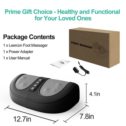 Foot Massager with Heat, Electric Kneading Plantar Fasciitis Treatment Machine, Circulation and Pain Relief for Foot and Calf Massage, Gifts for Dad, Mom and Lover
