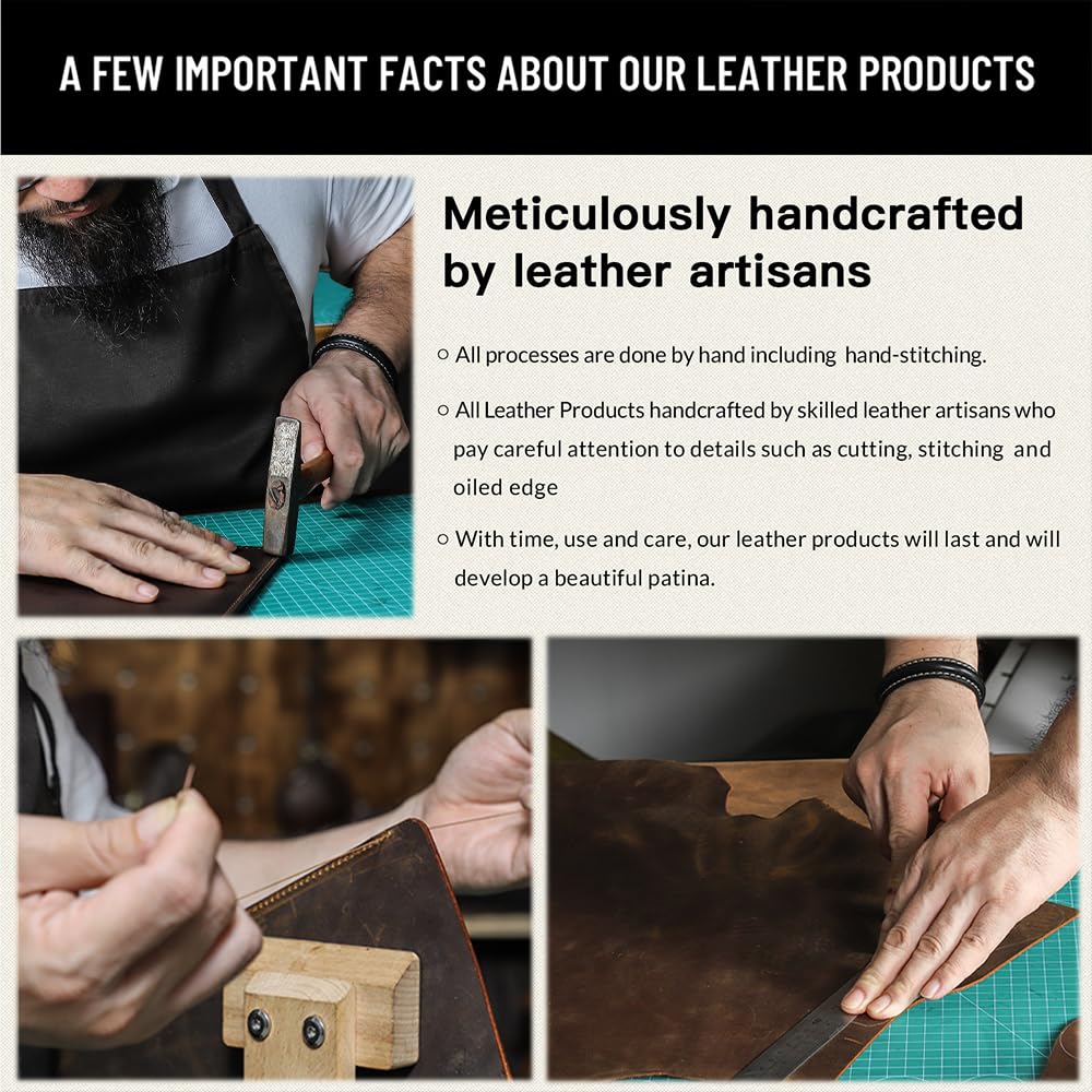 CONTACTS Full Grain Leather Jewelry Box for Men Travel Jewelry Organizer by Handmade Zipper Jewelry Cufflinks Ring Necklace Bracelet Storage Case with Mirror, Rectangular+mirror, Coffee