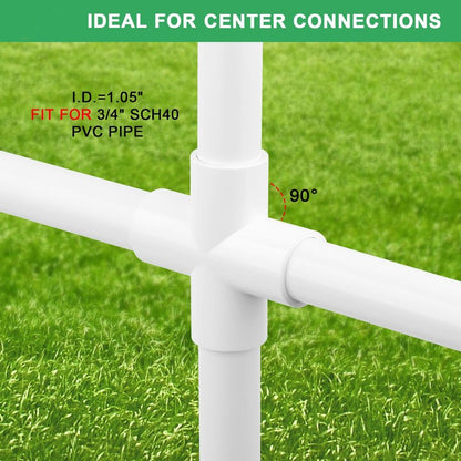 Lswteiz 8Pack 3/4Inch Cross PVC Fittings 4-Way Cross Elbow Pipe Fittings Connector for DIY Garden Shelf, Greenhouse Frame Tent Connections, Furniture Grade SCH40