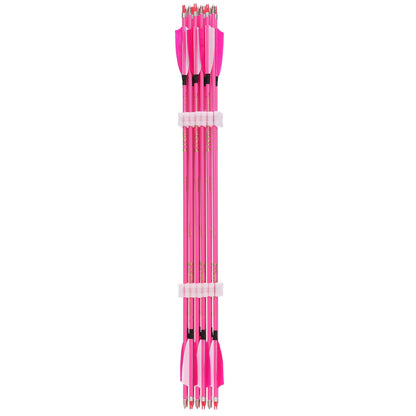 annastar 30" Carbon Feather Arrows Practice Hunting Arrows Spine 300 340 400 500 600 700 800 for Recurve Bow & Compound Bow (12 pcs) (30inch Spine 600, Blush Pink)