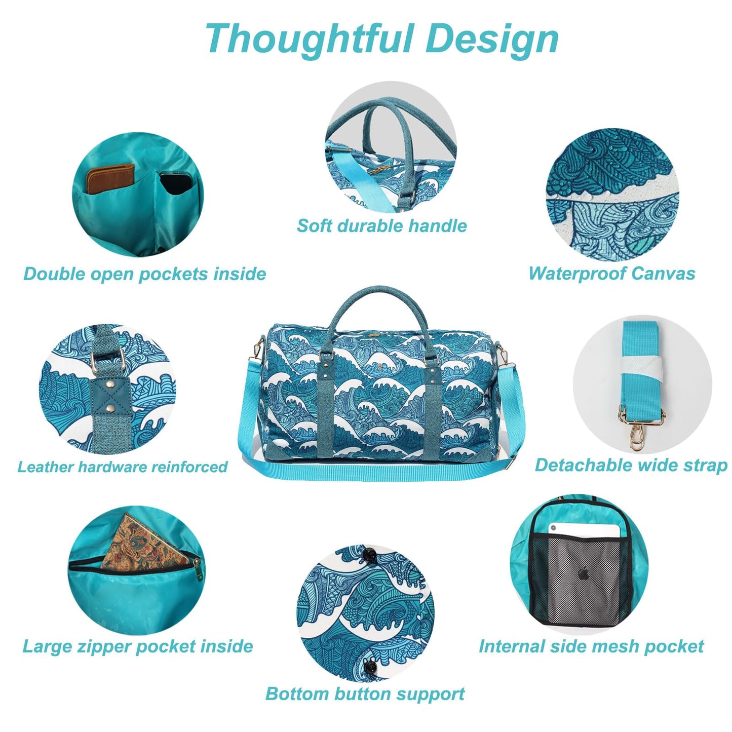 Travel Duffle Bag, Weekender Bag for Women with Shoe Compartment, Carry on Overnight Bag Gym Duffel Bag, Mommy Hospital Bags
