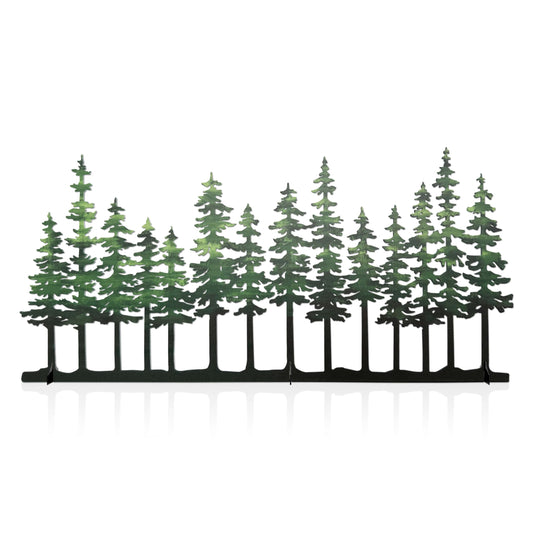 Metal Pine Tree Decor, Cabin Forest Tree and Nature Rustic Tabletop Decor, Mantel Centerpieces Shelf Decorations, Housewarming Gifts for Home Farmhouse Living Room Bedroom(Green)
