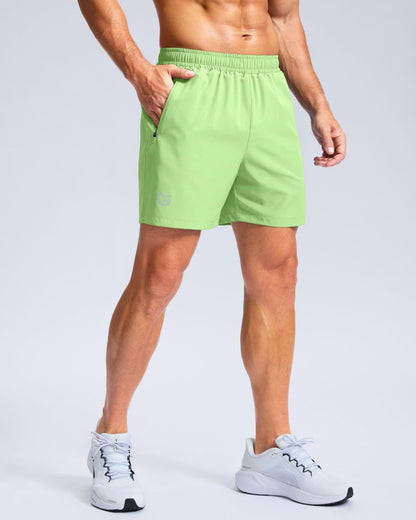 G Gradual Men's Athletic Running Shorts with Zipper Pockets Quick Dry 7"/ 5"/ 9" Workout Gym Shorts for Basketball Hiking(Mint Moment,9XXXL)