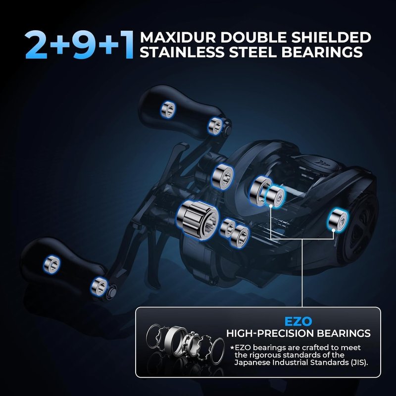 KastKing Mg-Ti Elite Baitcasting Reel - Titanium Spool, Magnetic Braking System | Lightweight Magnesium Frame, 2+9+1 Bearings