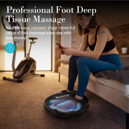 Foot Massager FSA Eligible HSA, Feet Massager with Heat for Plantar Fasciitis Relief, 5 Levels Compression & Vibration Massage for Neuropathy, Christmas Gifts for Women Men, Fits Up to 13"