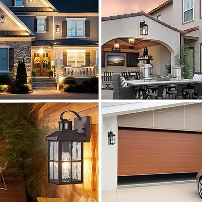 2 Pack Motion Sensor Porch Light Dusk to Dawn Outdoor Wall Light Bronze Exterior Lighting Fixtures Modern Outside Wall Mount Coach Lamp for House Garage Patio Front Door