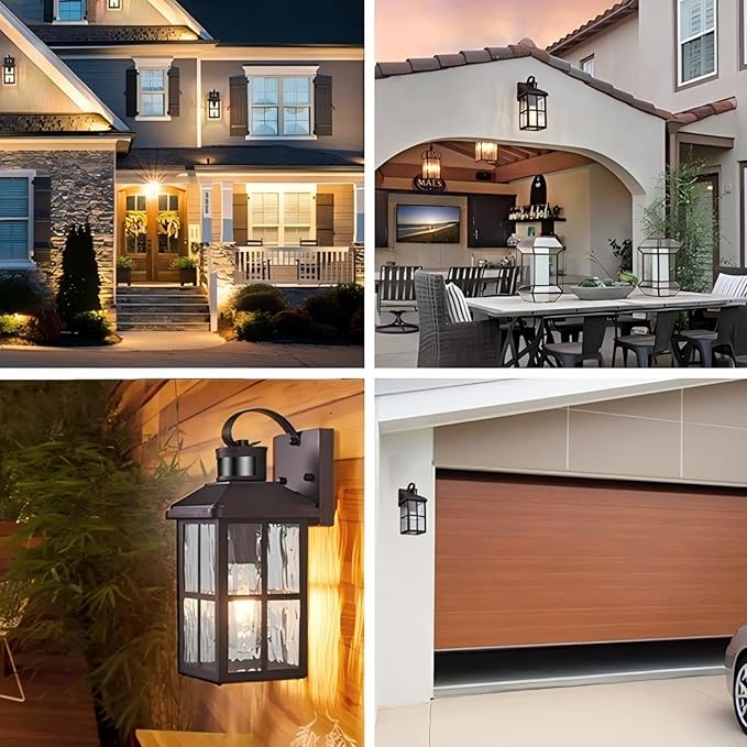 Motion Sensor Porch Light Dusk to Dawn Outdoor Wall Light Bronze Exterior Lighting Fixtures Modern Outside Wall Mount Coach Lamp for House Garage Patio Front Door