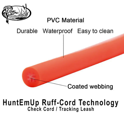 Dog Training Ruff-Cord Check Cord Tracking Leash 50 ft. - Dove Trainer - Dove Scent - Lanyard and Whistle Dog Training Kit HuntEmUp