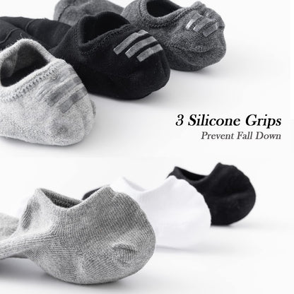 JORMATT 6 Pairs Mens & Women No Show Socks Non-Slip, Athletic Sneaker Cotton Invisible Low Cut Socks for Mens Shoe Size 10-13