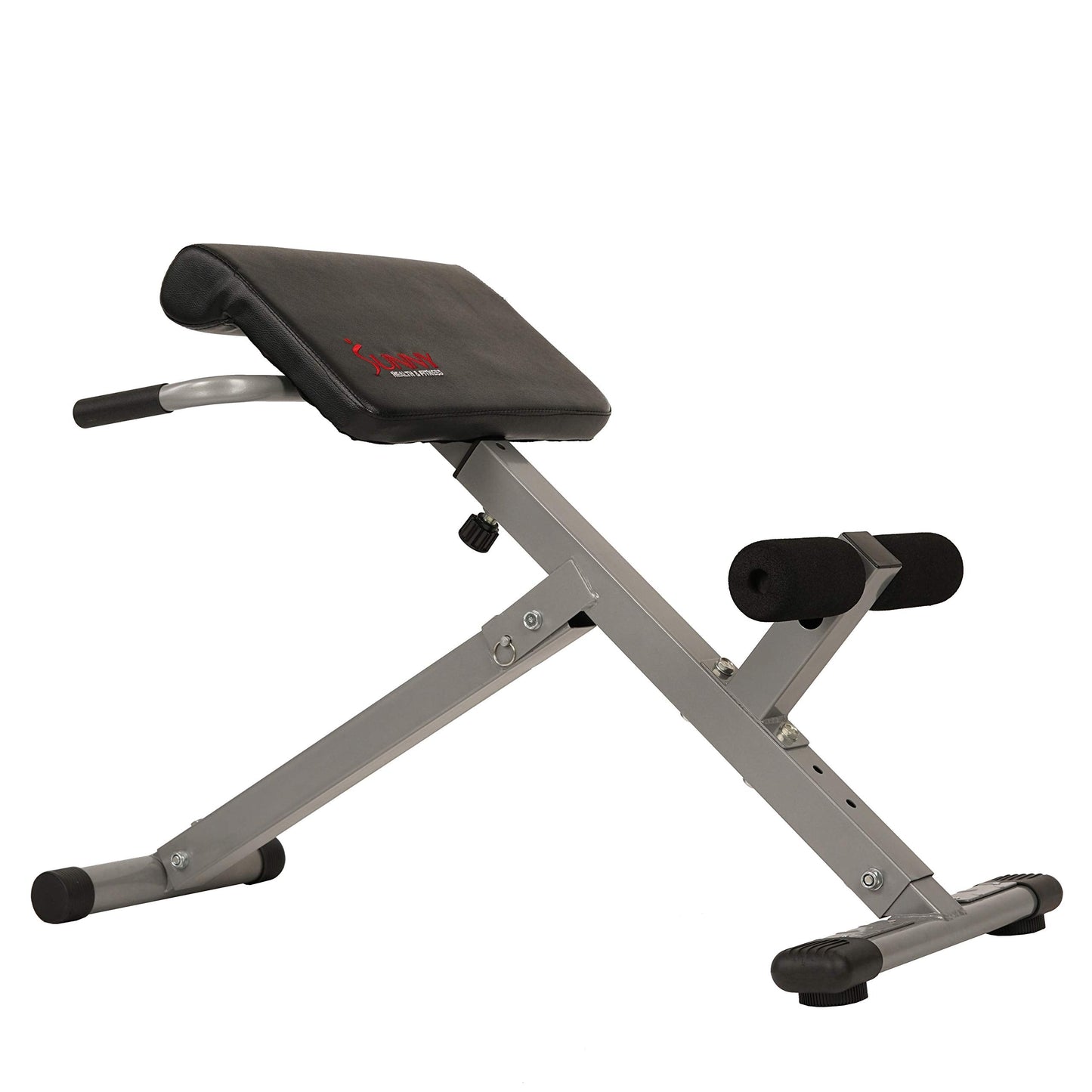 Sunny Health & Fitness Foldable Hyperextension Roman Chair w/Back Extension, Home Gym Sit Up Bench for Glute & Ab Workouts, Optional Adjustment Incline & Multi-Function Heavy-Duty Exercise Equipment