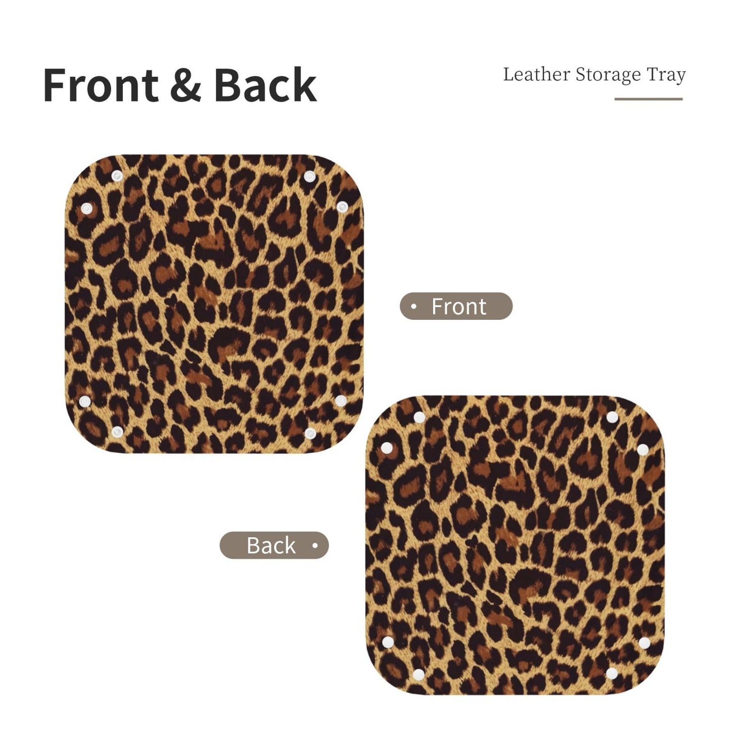 SGFJEWTQ Valet Tray Leather Cool Cheetah Leopard Portable Catchall Tray Desktop Storage Organizer Bedside for Men Women Jewelry Keys Coin Candy Sundries Medium