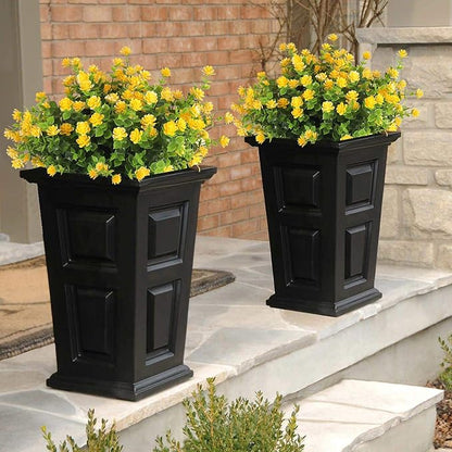 RECUTMS 8 Branches Artificial Flowers Faux Plants, Lifelike UV Resistant Fake Eucalyptus Plants for Garden, Patio Yard, Wedding, Office and Farmhouse Indoor Outdoor Decor (Yellow)