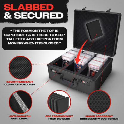 VALUN SLABPRO 100+ 3 ROW Graded Card Storage Box; Durable Sports, PSA Card Storage Box - Organizer Slab for Your Collection - For Baseball, Football, TCG, MTG Cards - Top Loader Design
