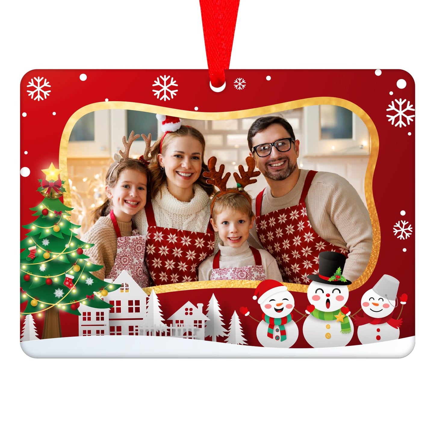 PETCEE 2025 Family Picture Frame Christmas Ornaments - Family Personalized Photo Frame Ornaments for Christmas Tree Decorations for Families Friends Women Girls Sisters