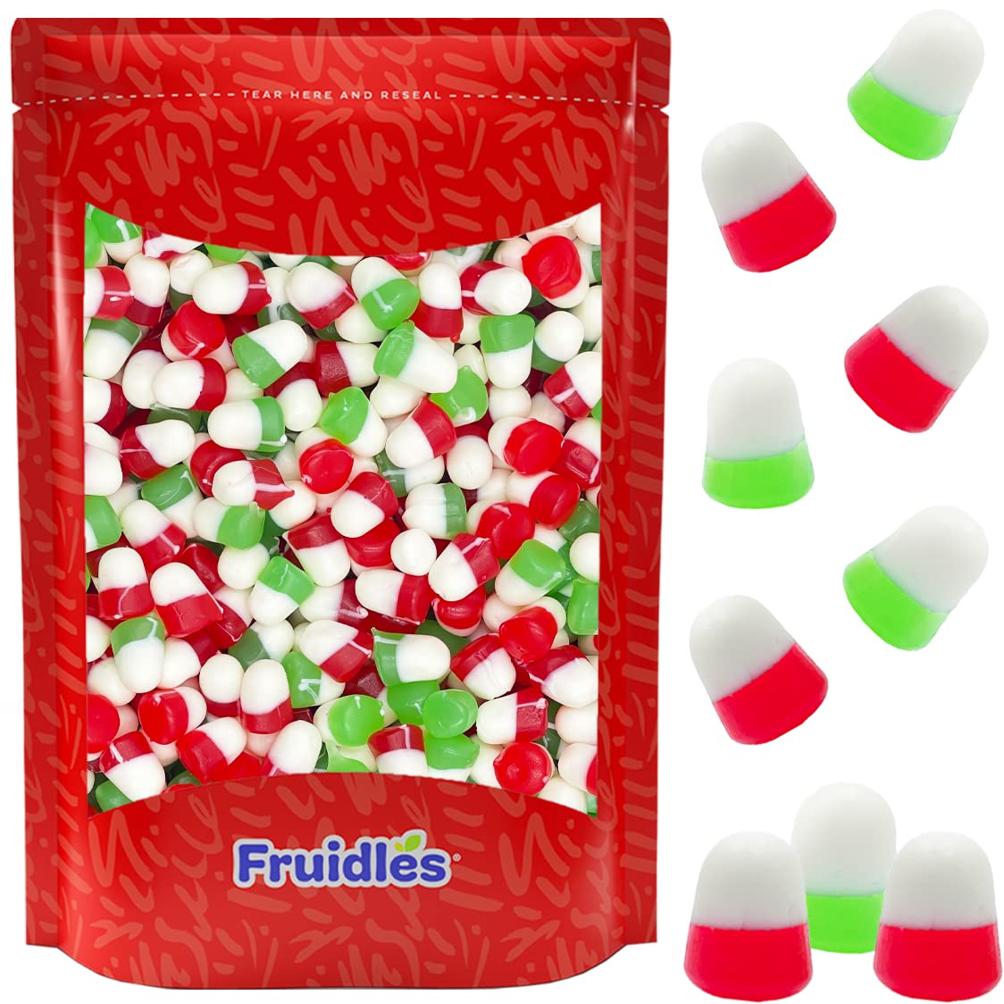 Fruidles Christmas JuJu Jelly Drops, Delicious Gummy Candy, Gluten-Free, Fun and Festive Holiday Snacking, Party Favor (1 Pound)