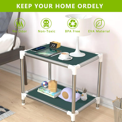 Shelf Liners Non Adhesive Kitchen Drawer Cabinet Liner, 11.8 x 157.5 inches Waterproof Durable Liners for Shelves Refrigerator Pantry Cupboard Protector Mat, Green