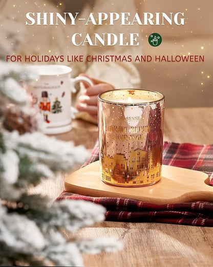 M&SENSE Grape Berry & Orange Scented Candle, Wooden Wick 18oz 100 Hour Long Lasting Burn Large Natural Soy Wax Non Toxic Winter Candle for Holiday and Stress Relief