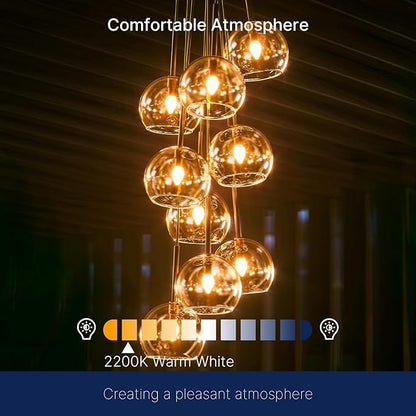 FLSNT Amber LED Candelabra Light Bulbs 40W Equivalent, B11 E12 LED Chandelier Bulbs, 2200K Warm White, Dimmable, 330LM, 24 Pack UL,CA65 Listed.