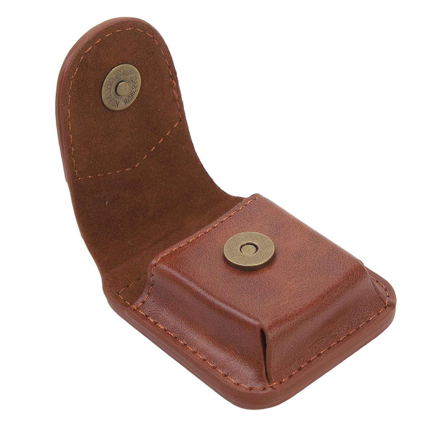 Leather Lighter Case with Belt Loop, Classy Lighter Pouch with Anti Scratch, Soft Lining, Magnetic Buckle, Lighter Waist Case for Outdoor (Brown)