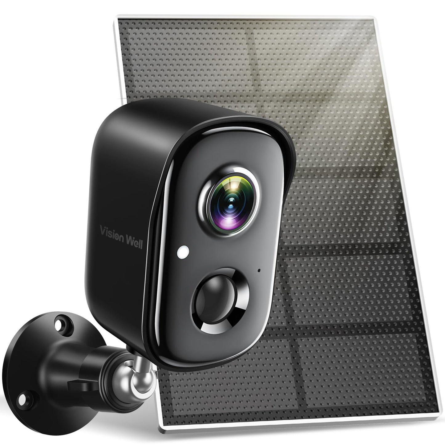 Security Cameras Wireless Outdoor, 2K WiFi Cameras for Home Security with Solar Panel Battery Powered AI Motion Detection Spotlight Siren Alarm Surveillance Home Security Cameras, Color Night Vision