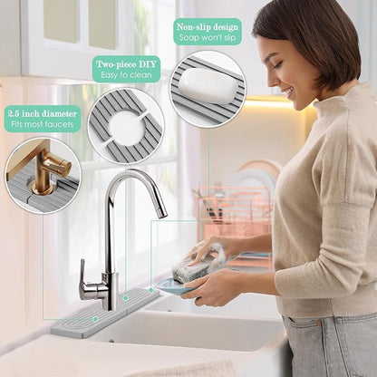 15.7 Inch Long Stone Faucet Mat