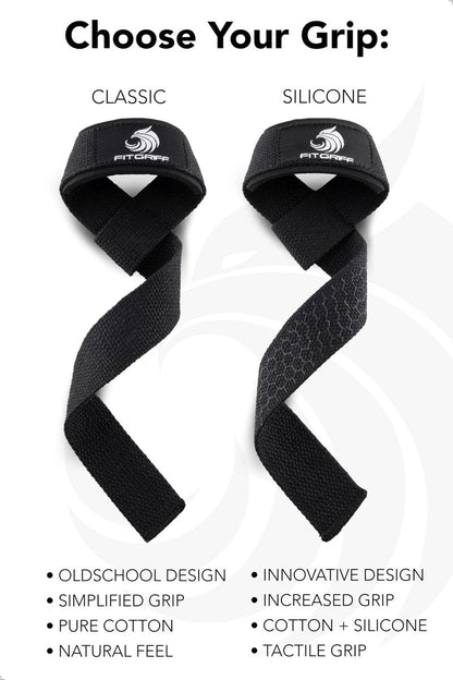 Fitgriff® Lifting Wrist Straps for Weightlifting, Gym, Deadlift, Workout (Made of Premium Cotton & Padded) - Men & Women (Standard, Blush Pink (Silicone-Grip))